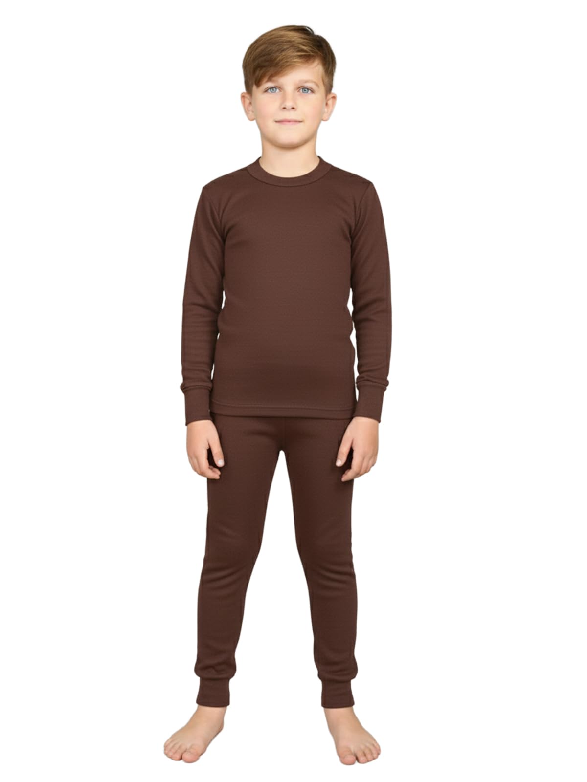 Lux Wool Boys Thermal Set - Brown