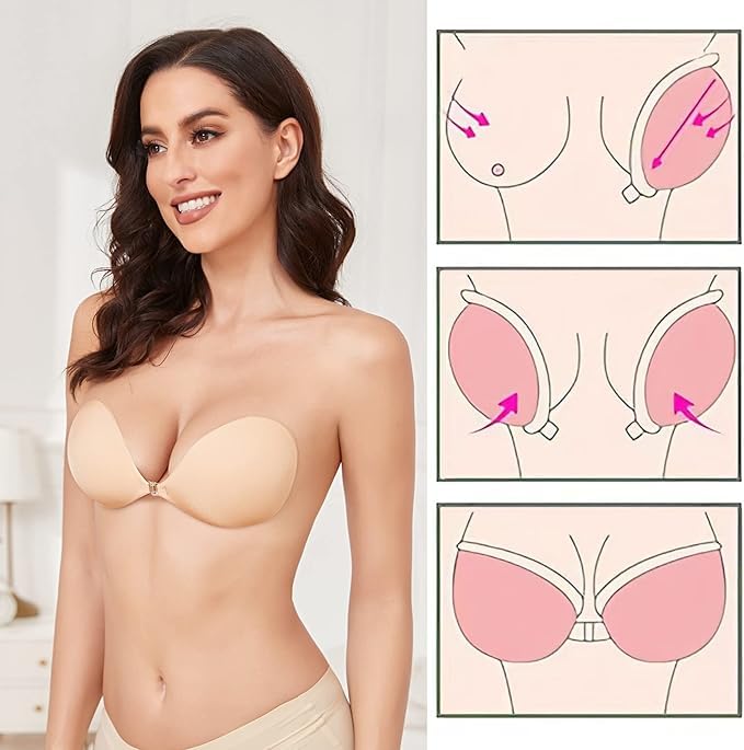 DClub Strapless Sticky Bra for Women - Skin - Image 4