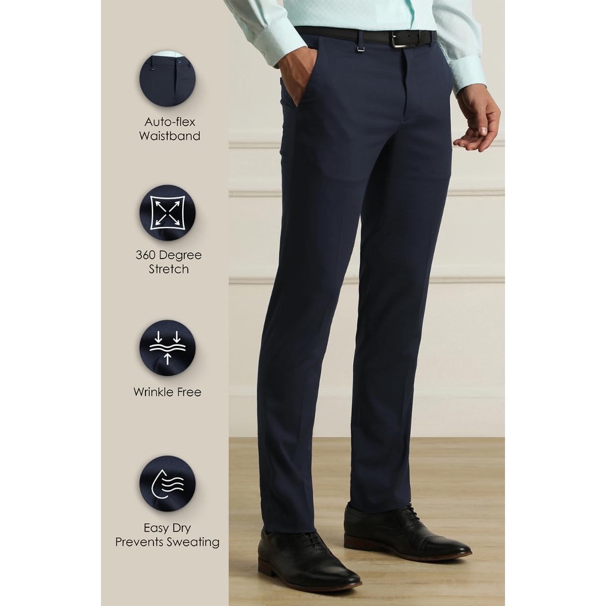 Van Heusen Men's Slim Pants - Navy - Image 2