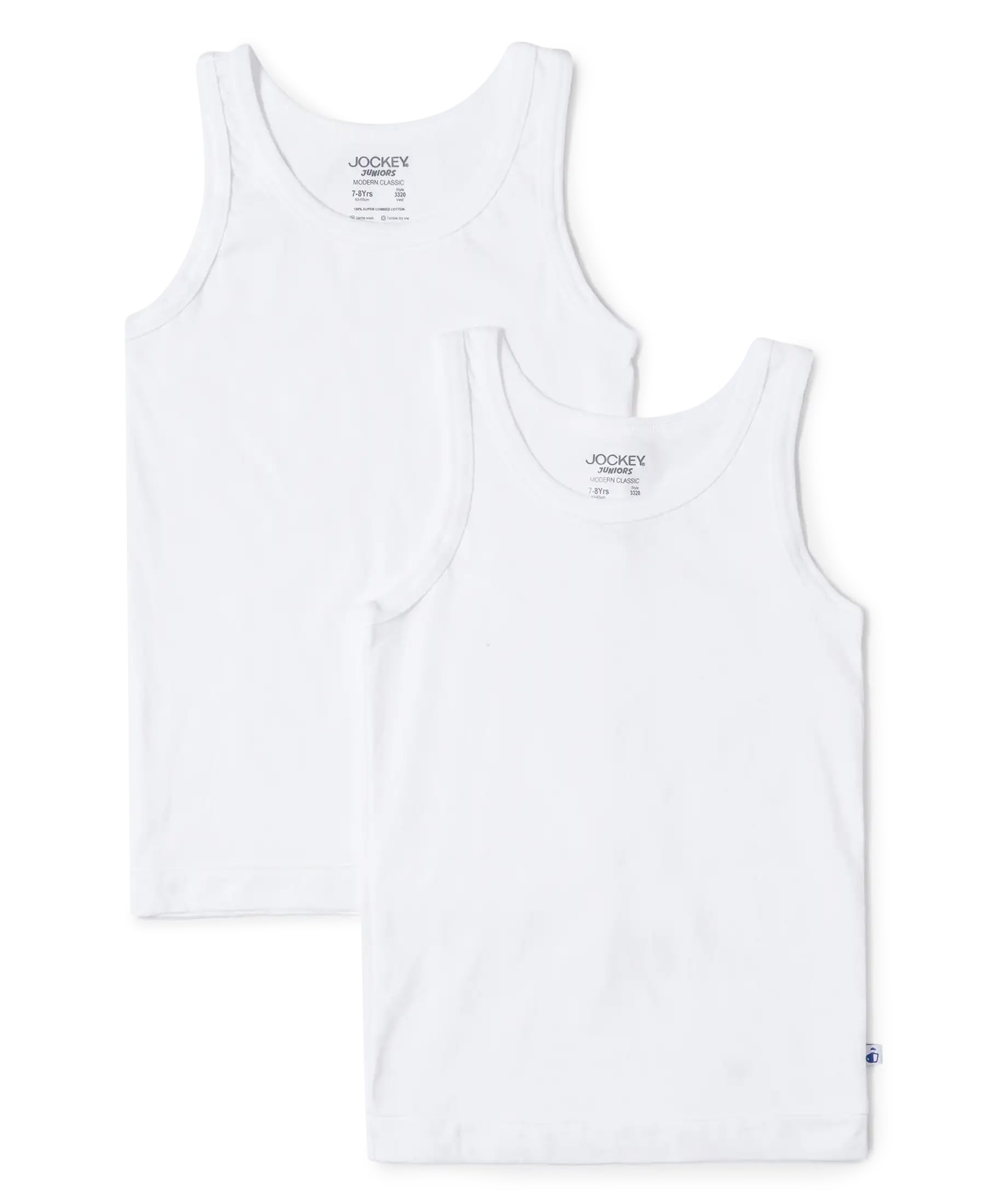 Jockey Boys Cotton Sleeveless Vest White