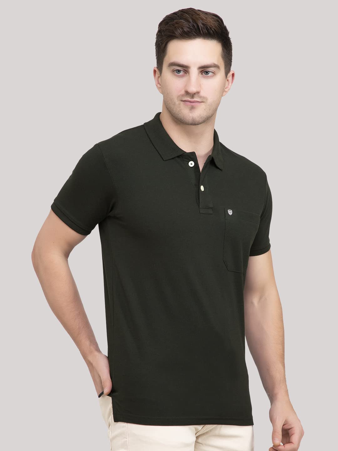 PRORIDERS Mens Polo Tshirt with Pocket - Bottle - Image 3