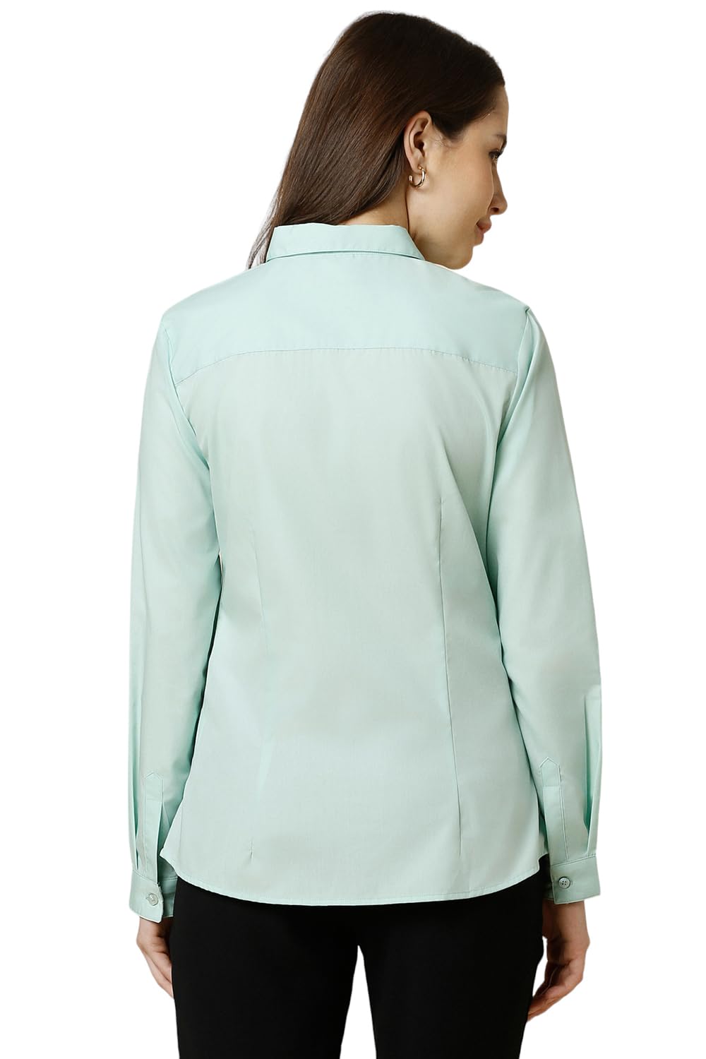 Allen Solly Women Cotton Blend Shirt - Light Green - Image 3