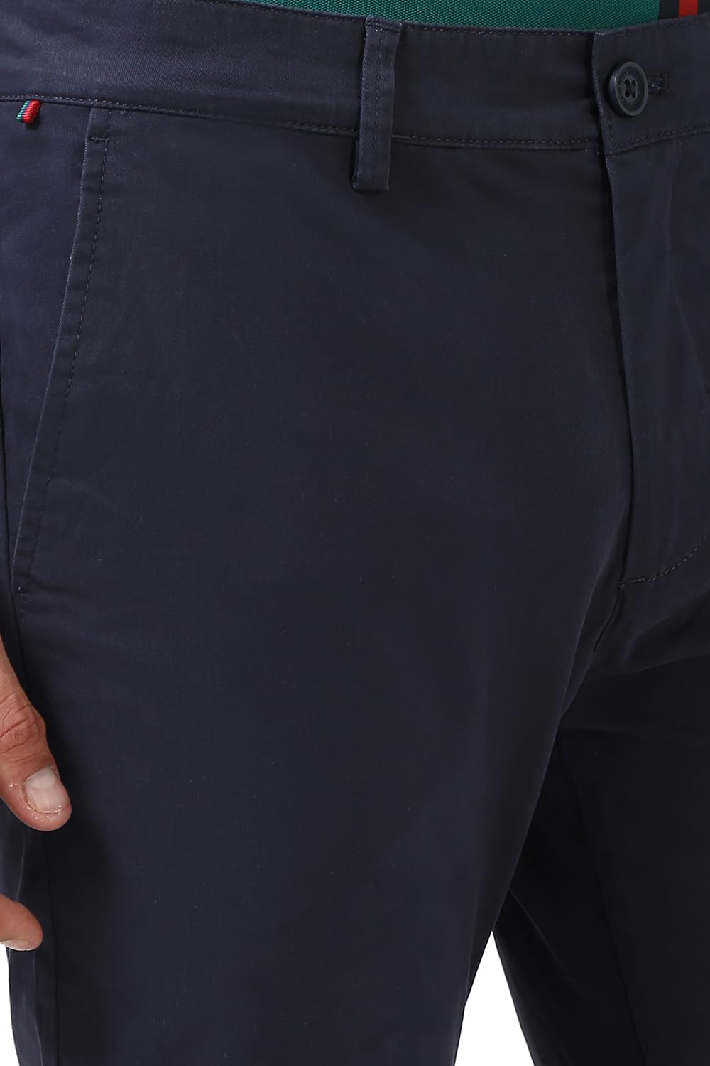 Peter England Men's Navy Blue Casual Trousers - Image 4