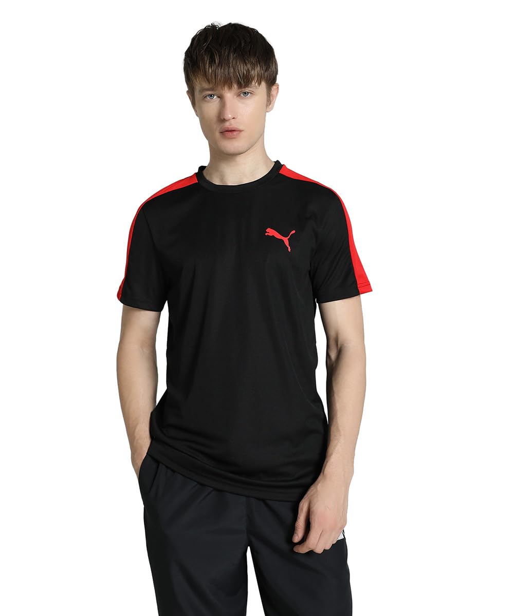 Puma Men's Classic Fit Tee - Black High Risk Red