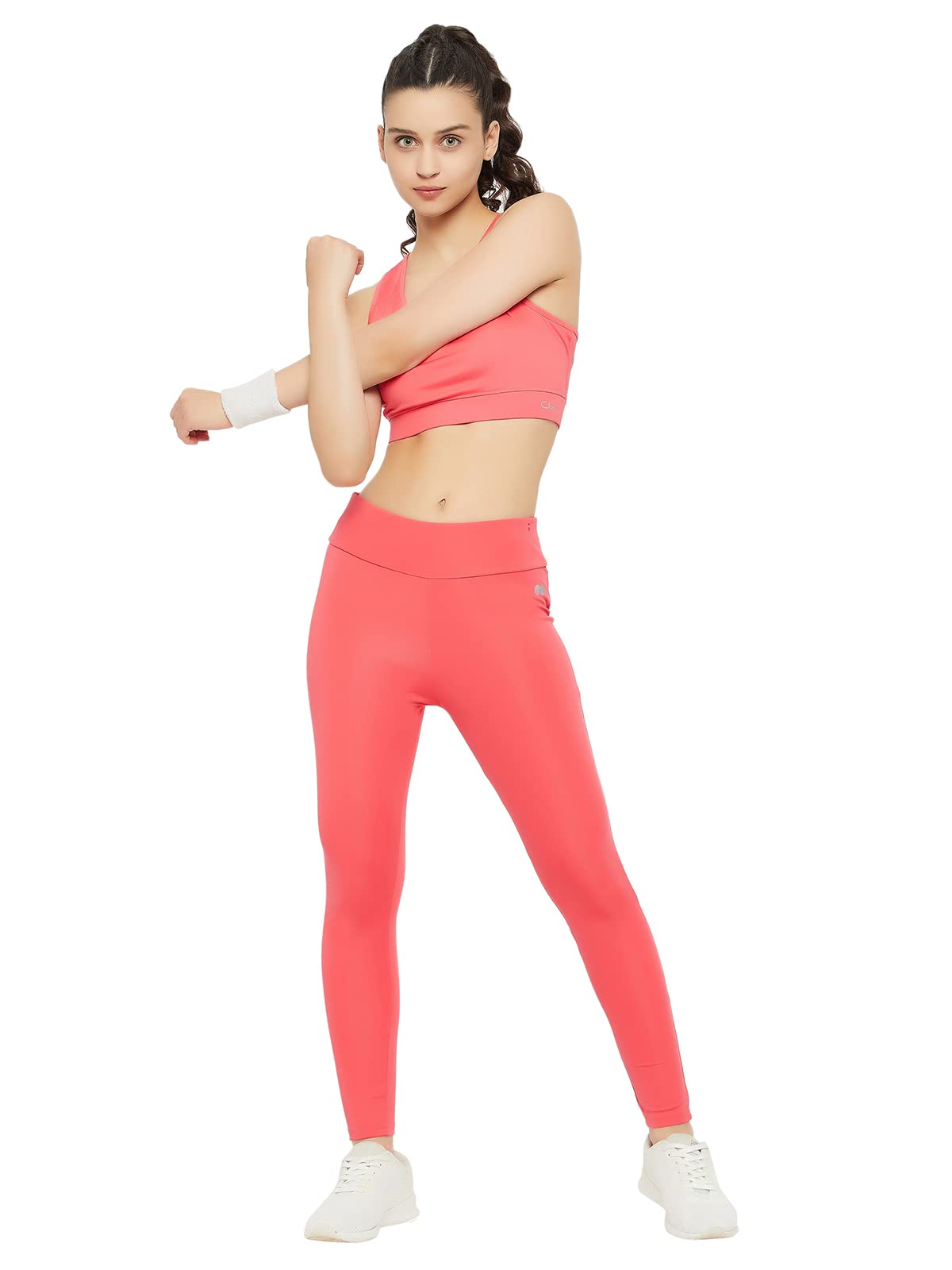 Clovia Pink Tie-Dye Leggings for Women - Image 3