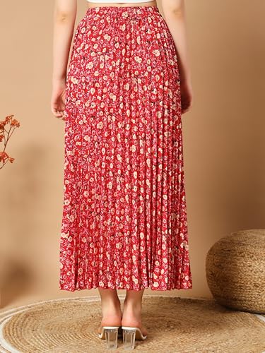 KZULLY Women Western Maxi Skirt Red - Image 4