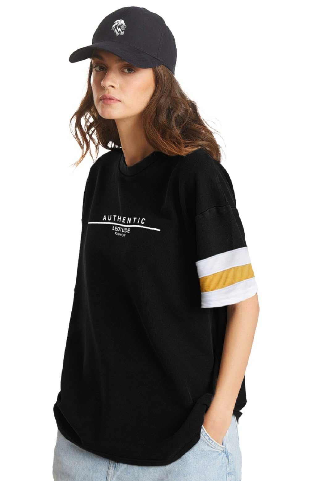LEOTUDE Women's Oversized Cotton T-Shirt - Image 2