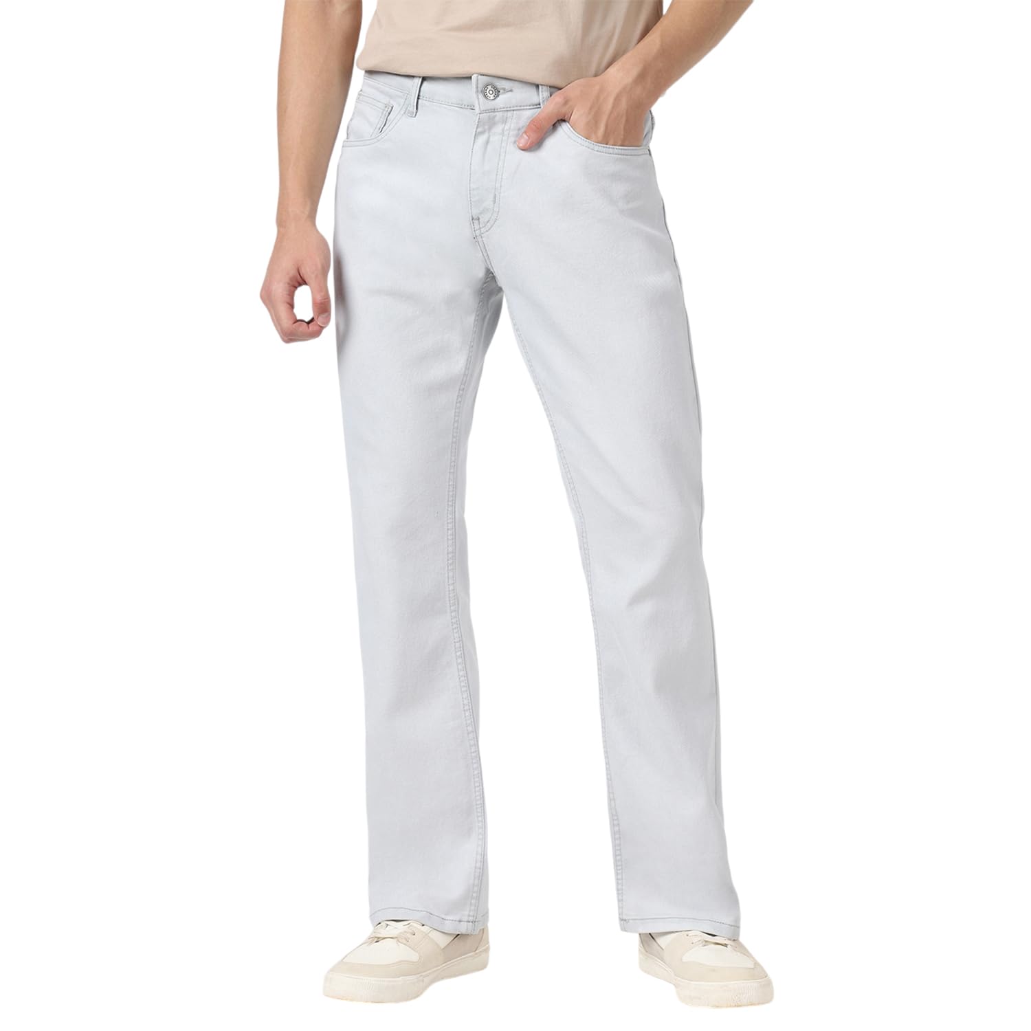 Urbano Men's Grey Bootcut Jeans