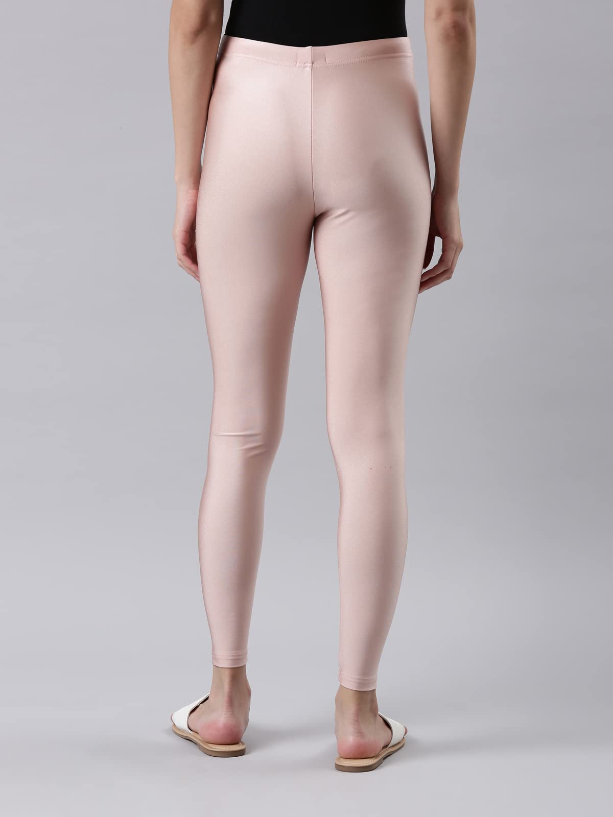 GO COLORS Shimmer Leggings for Women - Rose Gold - Image 4