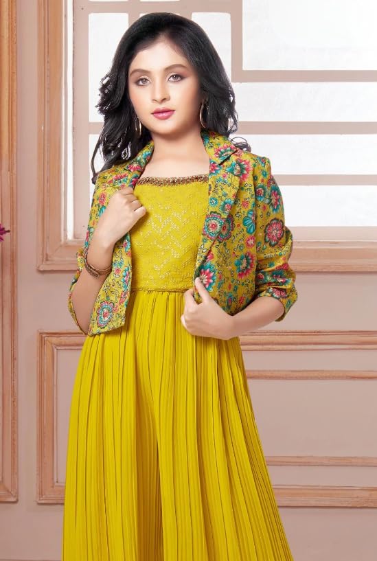 GarbGlide White Palazzo Set for Girl - Image 3