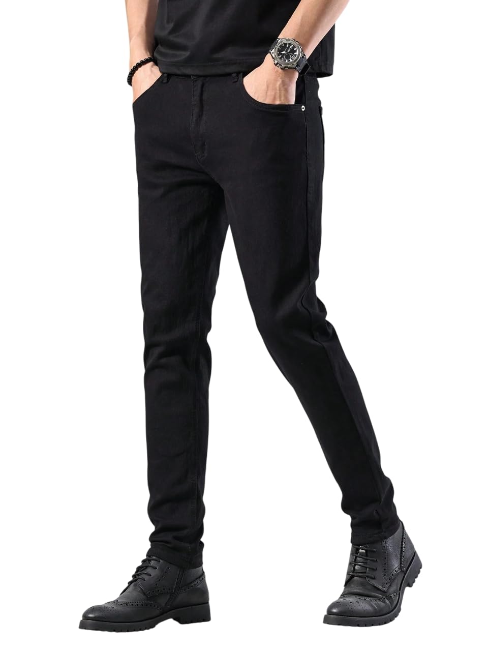 RAGZO Men's Black Jeans Slim Fit Stretchable
