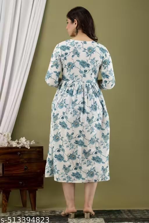 Albela Women Cotton Floral Printed Maternity Kurti - Image 3