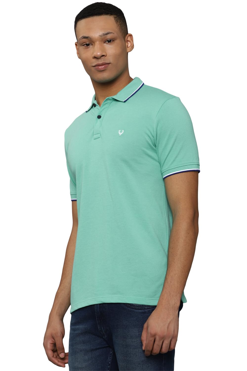 Allen Solly Men's Green Polo T-Shirt - Image 2