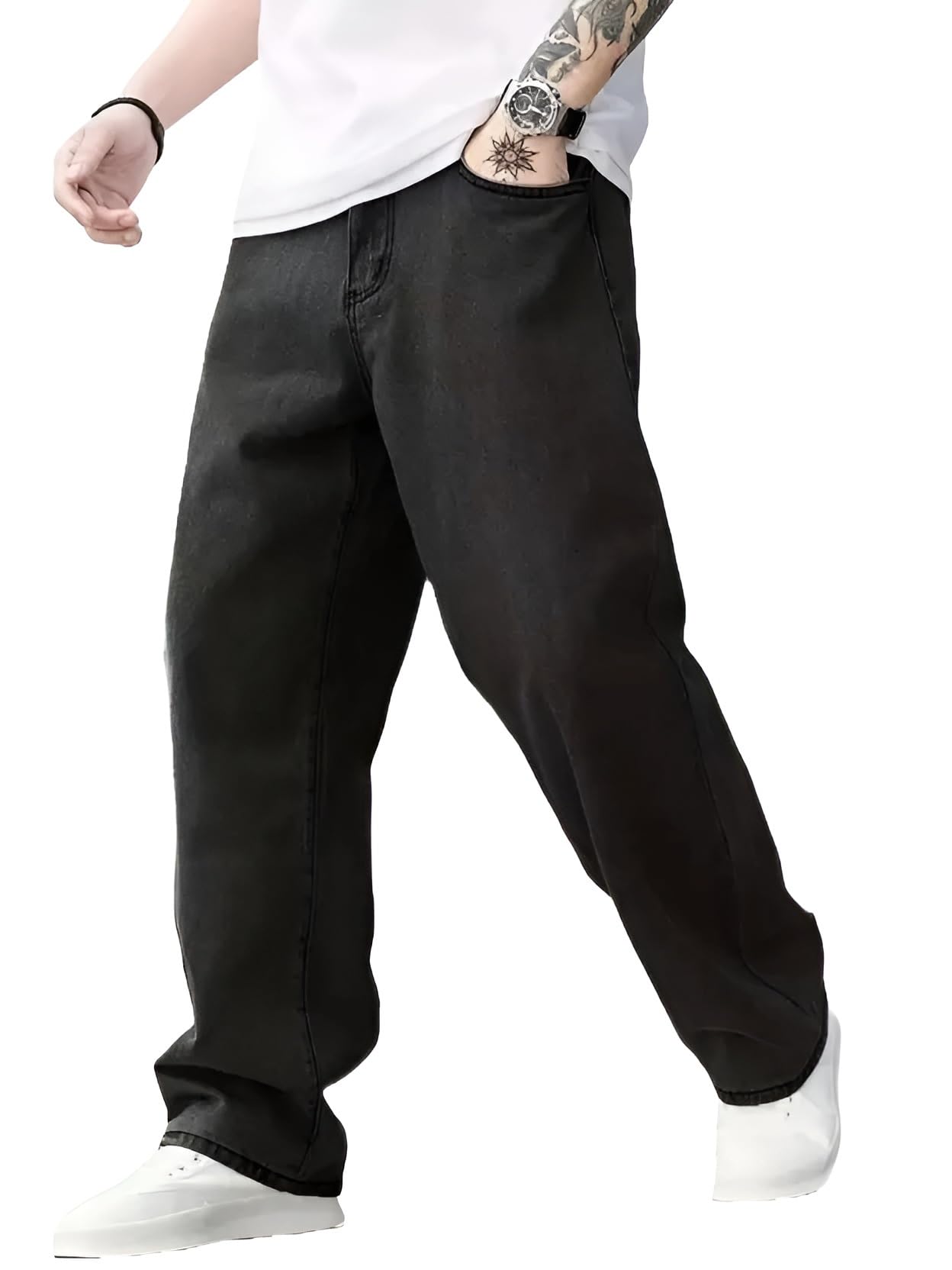 Ben Martin Men's Black Baggy Jeans