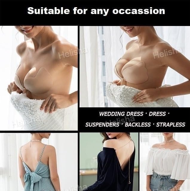 Invisible Strapless Bra for Women - Beige - Image 4