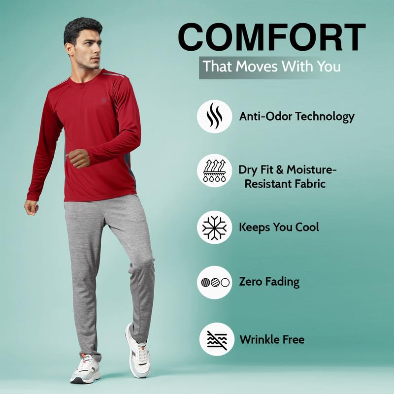 CHKOKKO Men Solid Quick Dry Gym T-Shirt - Image 2