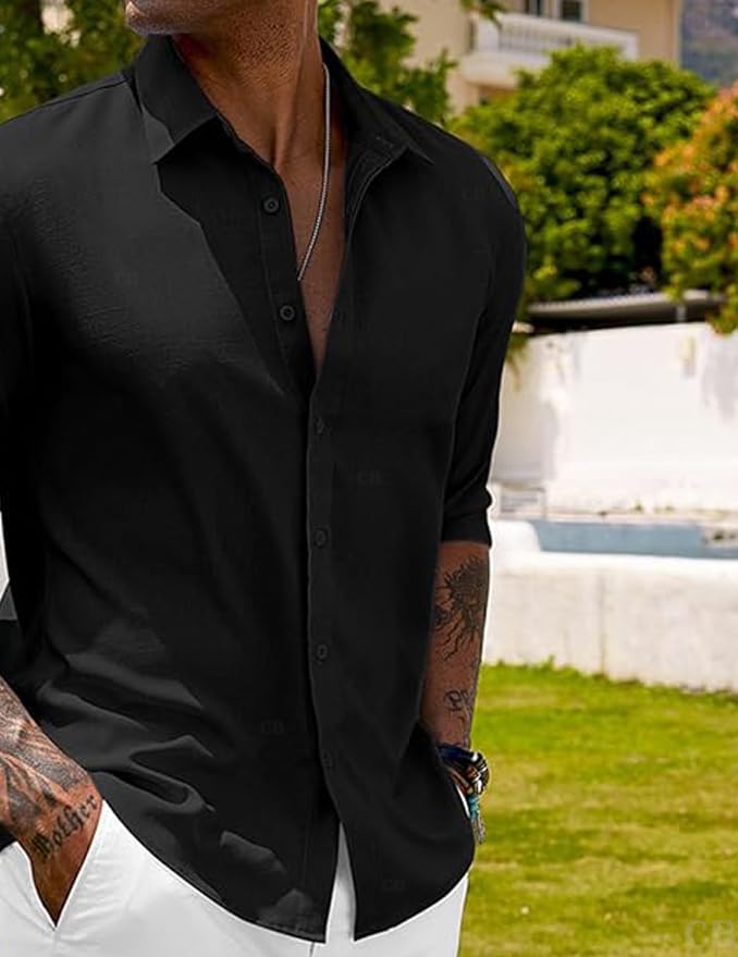 CB-COLEBROOK Men's Long Sleeve Shirt - Black - Image 5