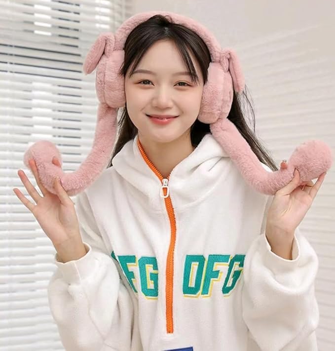 BeFall Bunny Ear Muffs for Women & Kids - Soft Pink - Image 3