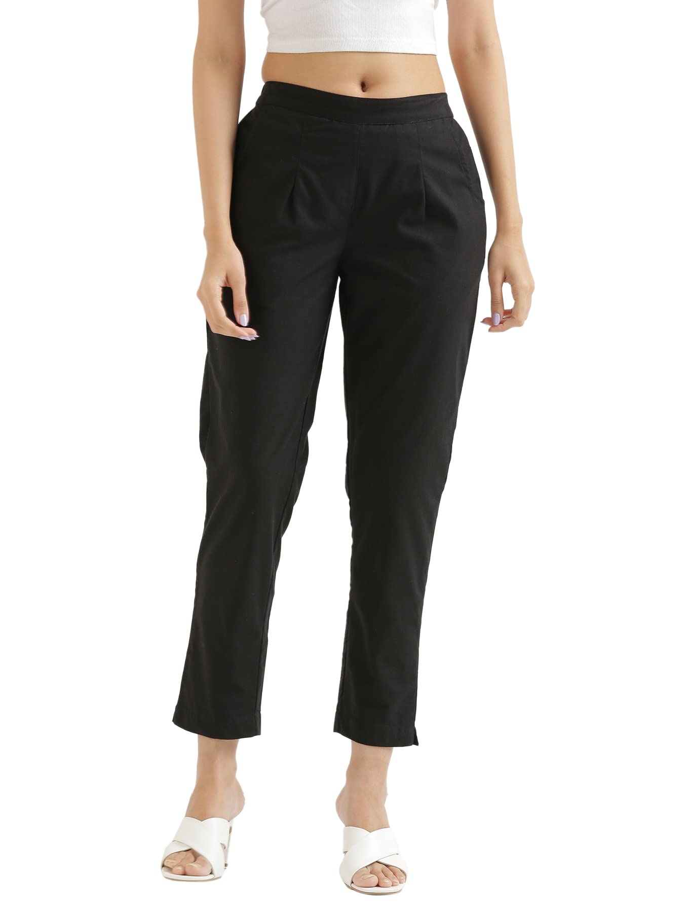 SAADAA Women Cotton Pant Trouser