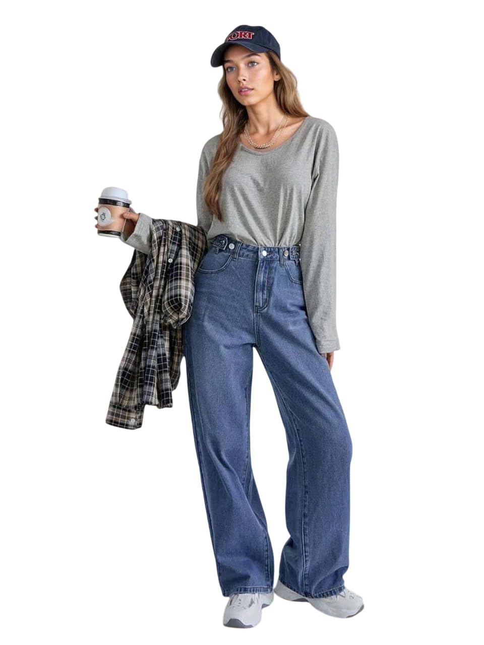 KOTTY Women's High Rise Jeans - Black