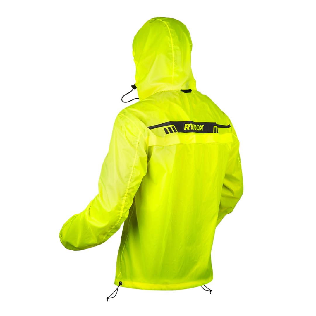 Rynox Unisex H2Go Pro 3 Rain Jacket - Hi-Viz Green - Image 2