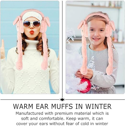 BeFall Bunny Ear Muffs for Women & Kids - Soft Pink - Image 5