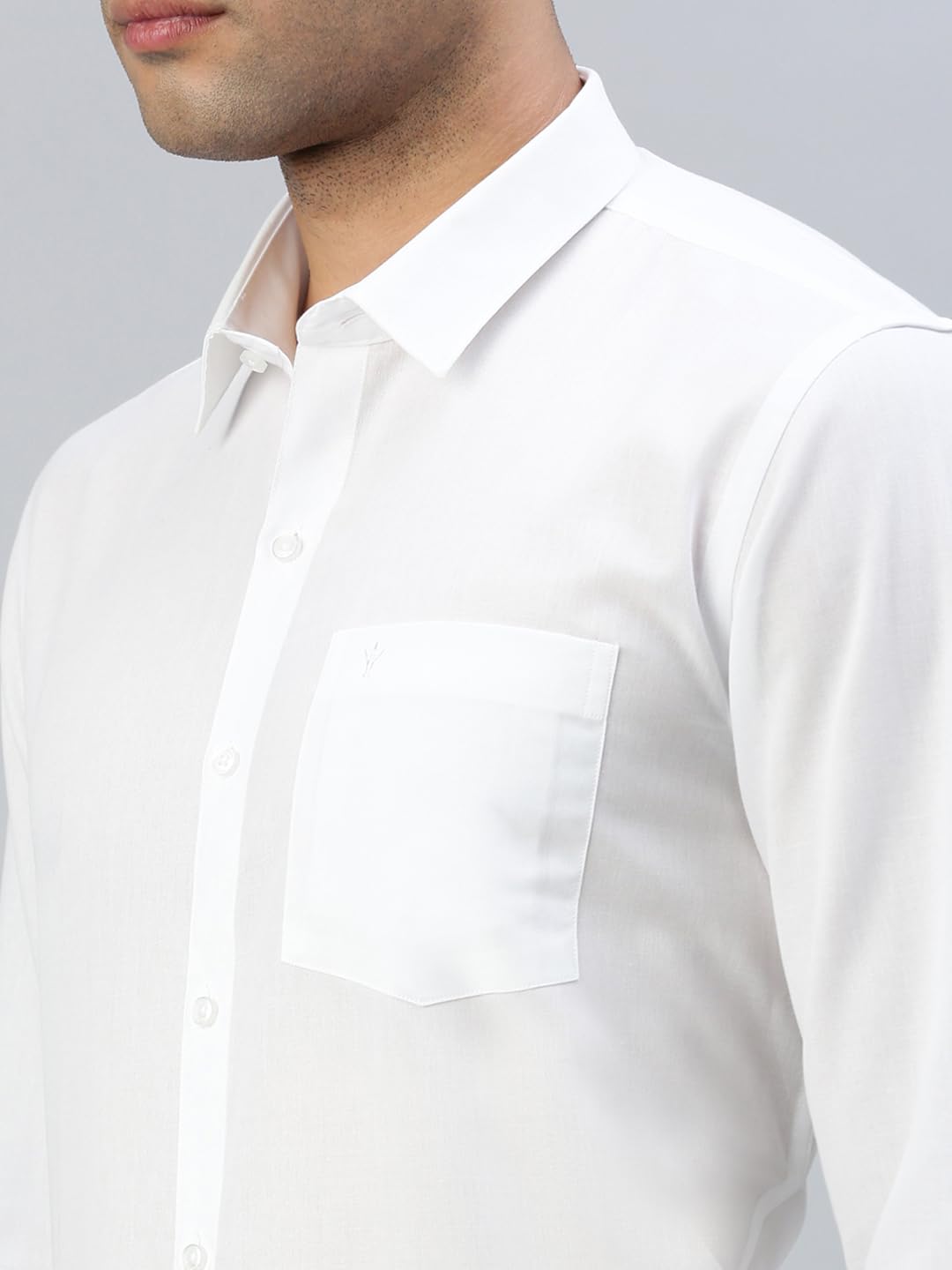RAMRAJ Men's Cotton Full Sleeve Shirt - White - Image 4