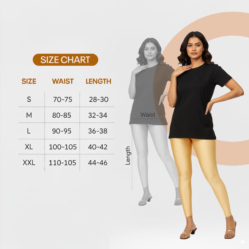 i TEX Women Shimmer Churidar Leggings - Nylon-Elastane - Image 5