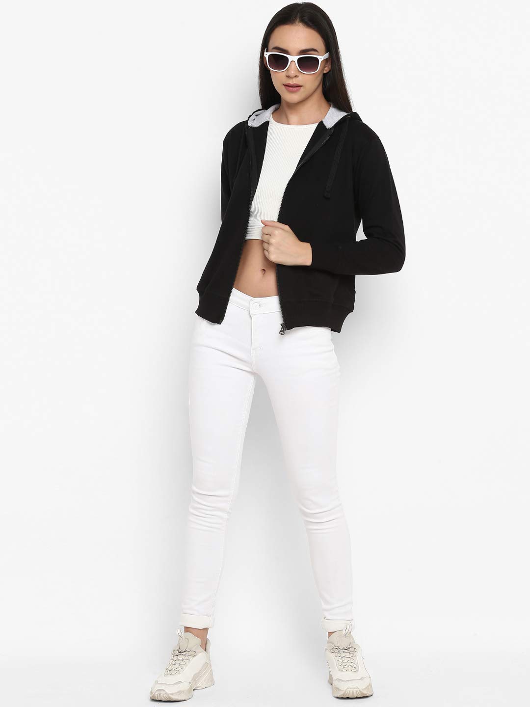 Alan Jones Women's Black Zipper Hoodie Sweatshirt - Image 4