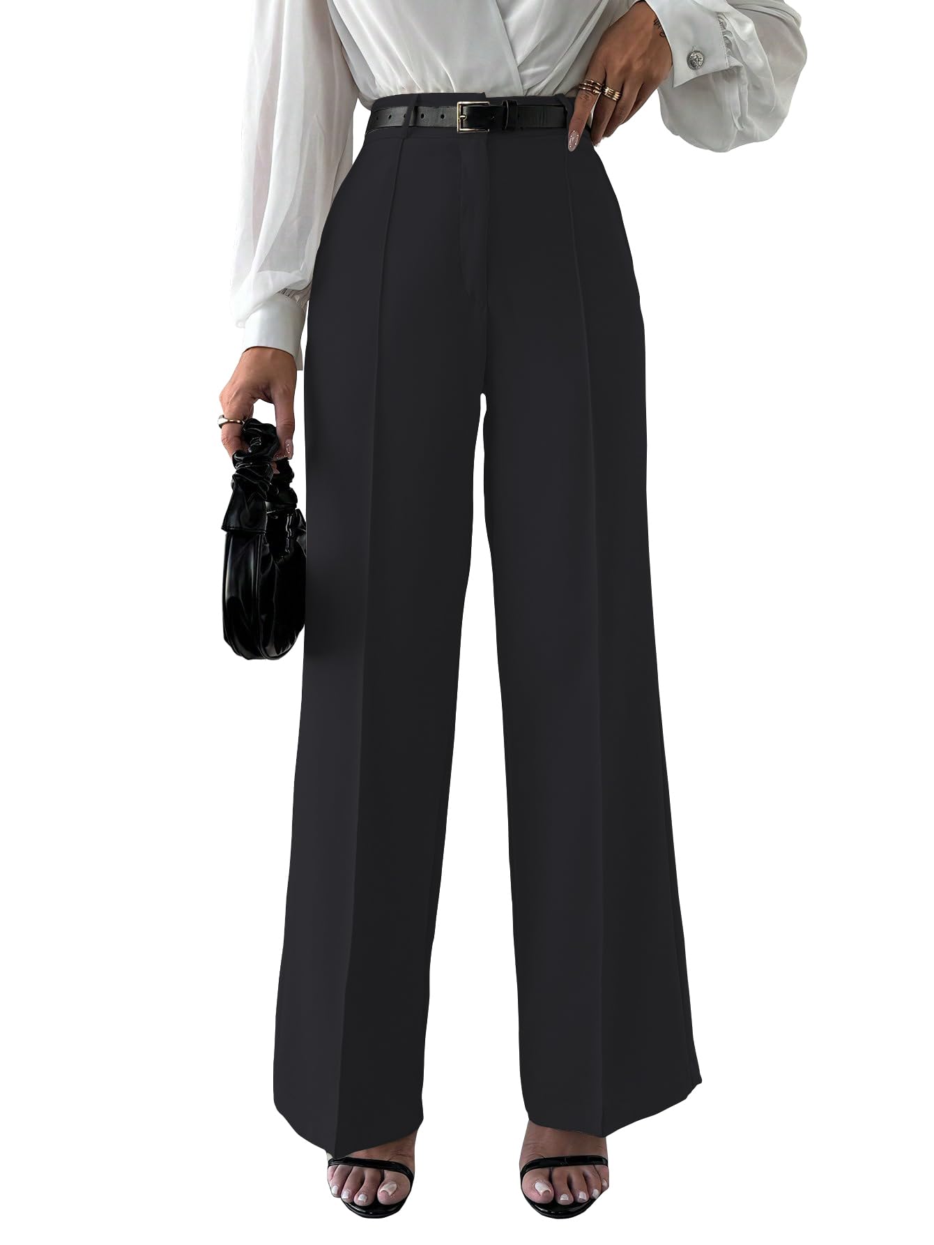 Shasmi Women's High-Waist Wide Leg Pants - Black