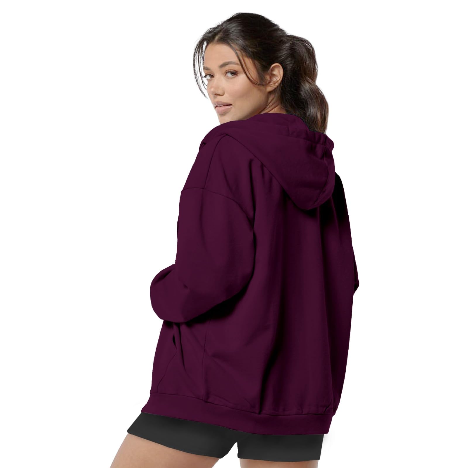 FUNKY MONKEY Women's Hoodie Sweatshirt - Wine - Image 3