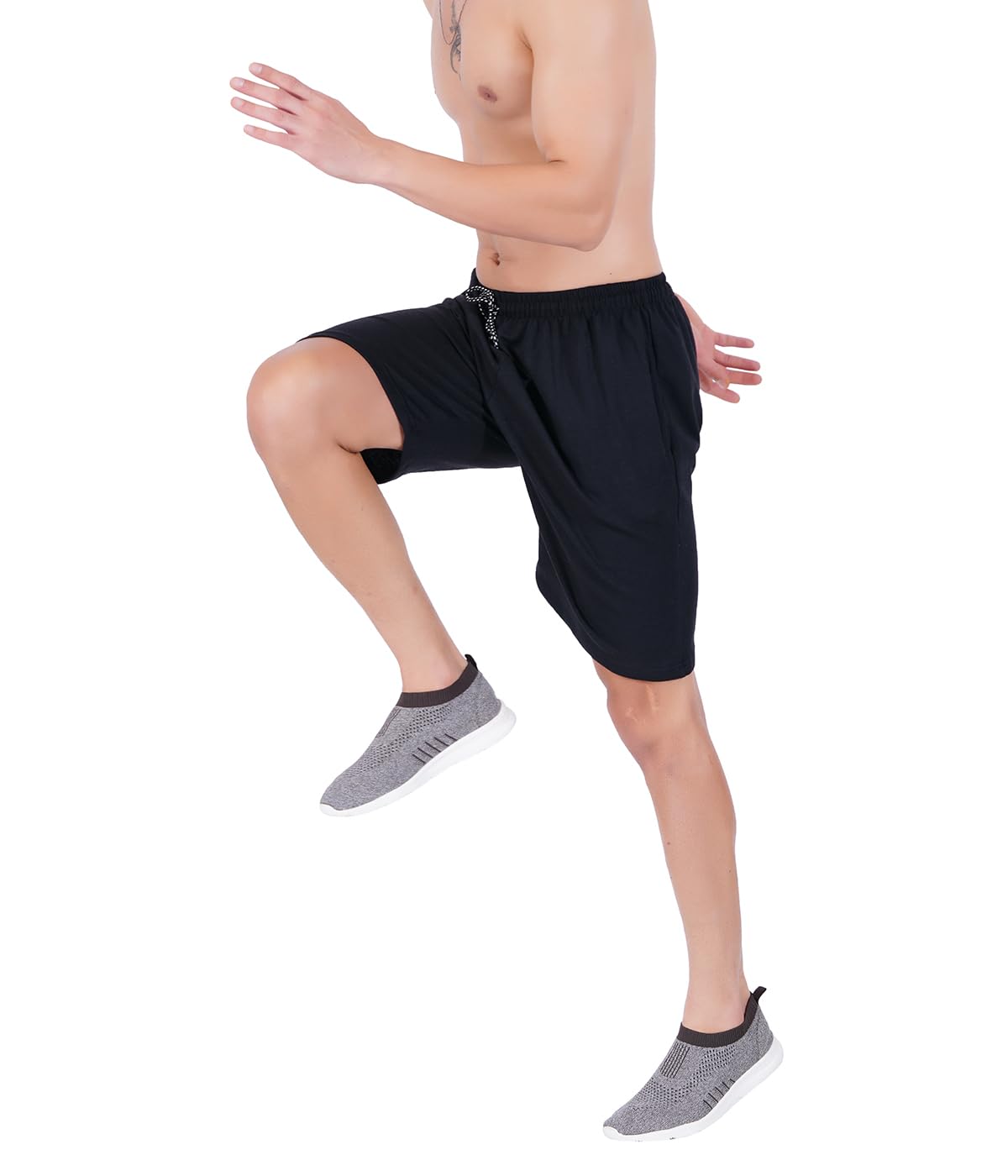 QUIXEL Men's Cotton Shorts - Black Grey - Image 3