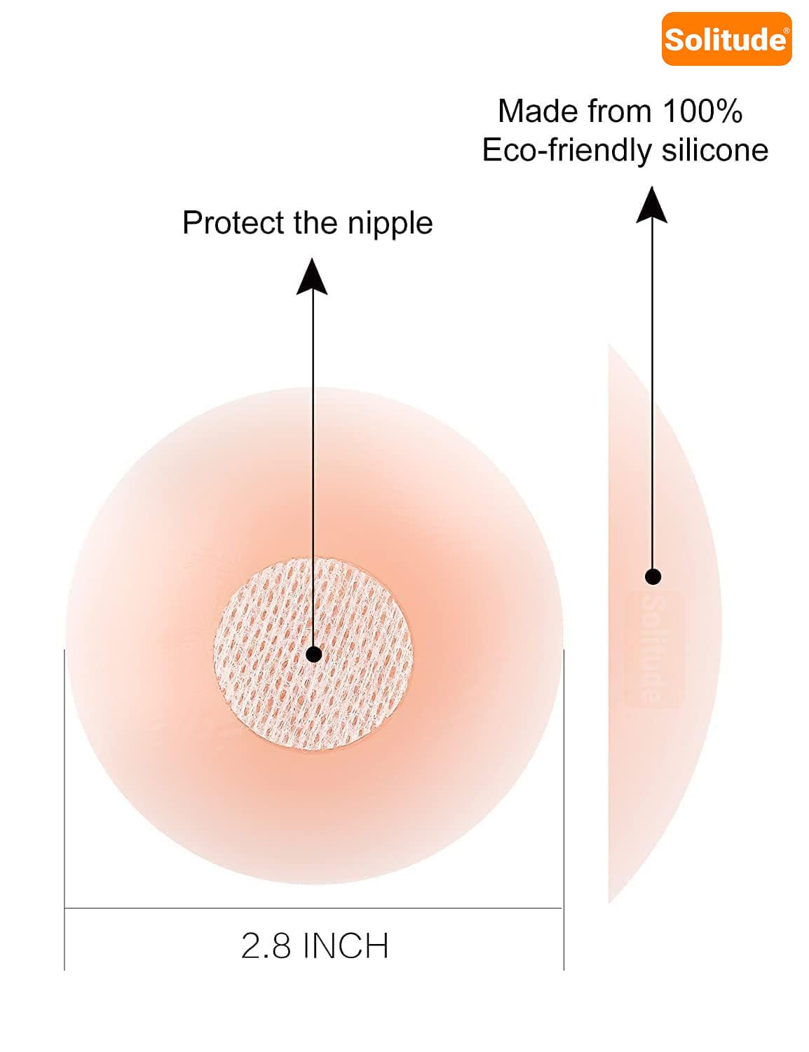 Solitude Reusable Nipple Covers for Women - Skin Color - Image 3