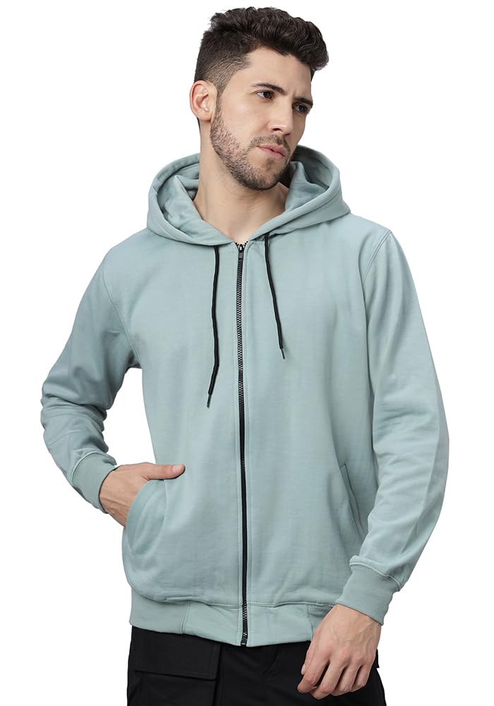 Authentic Wear Men's Fleece Zipper Hoodie Jacket - Mint