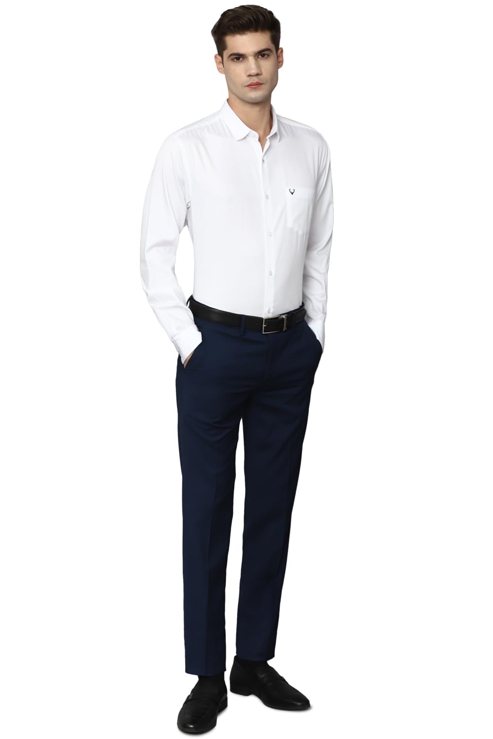 Allen Solly Men Cotton Solid Slim Fit Shirt - White - Image 5