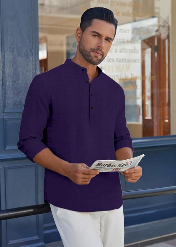 Zartha Purple Casual Kurta for Men - Image 4