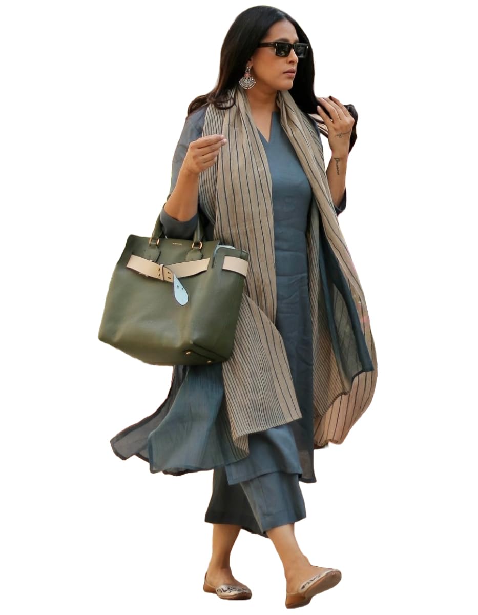 ANNI DESIGNER Grey Rayon Kurta Set for Women