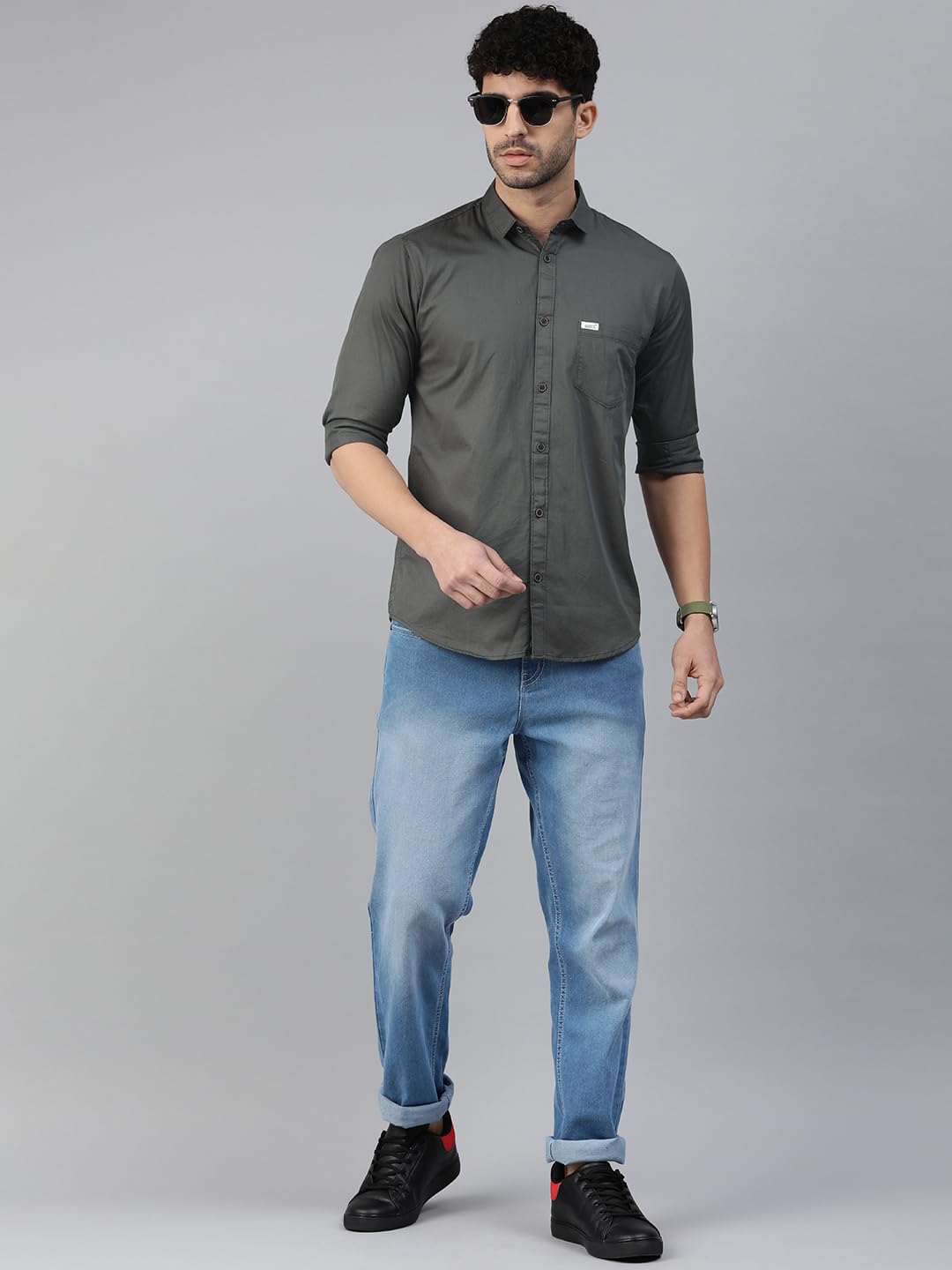Majestic Man Casual Shirt for Men - Dark Grey - Image 4