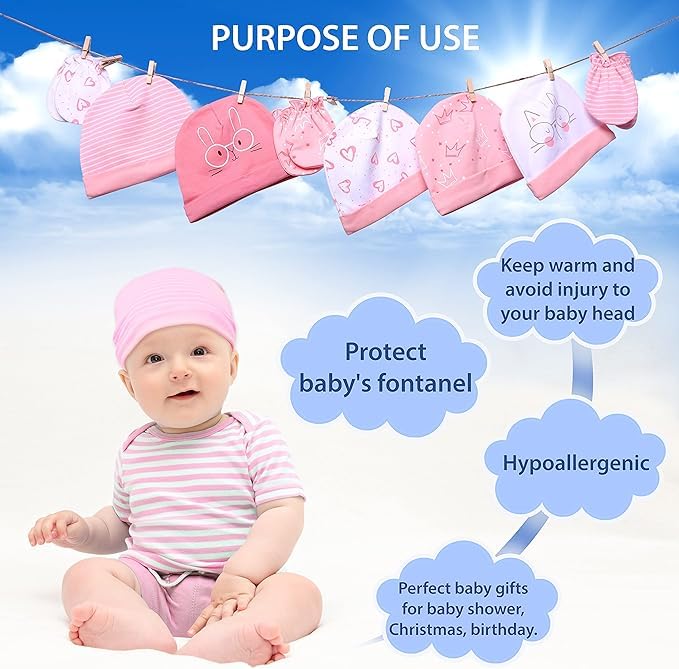 GarbGlide Baby Cotton Cap Mitten Booties Combo - Image 3