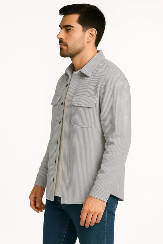 DEELMO Men Corduroy Shirt - Image 3