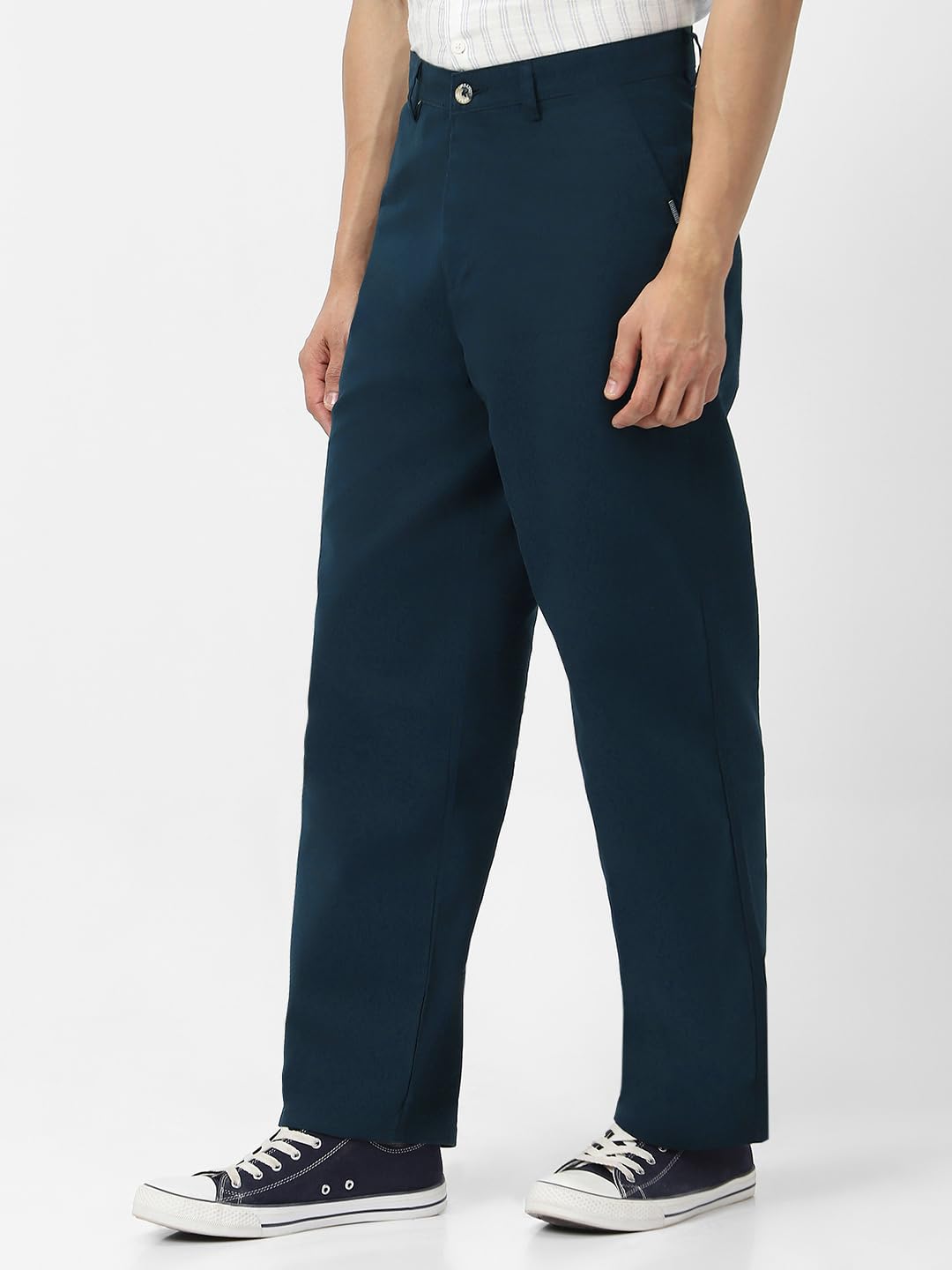 Urbano Fashion Men's Navy Chino Trousers - Image 4