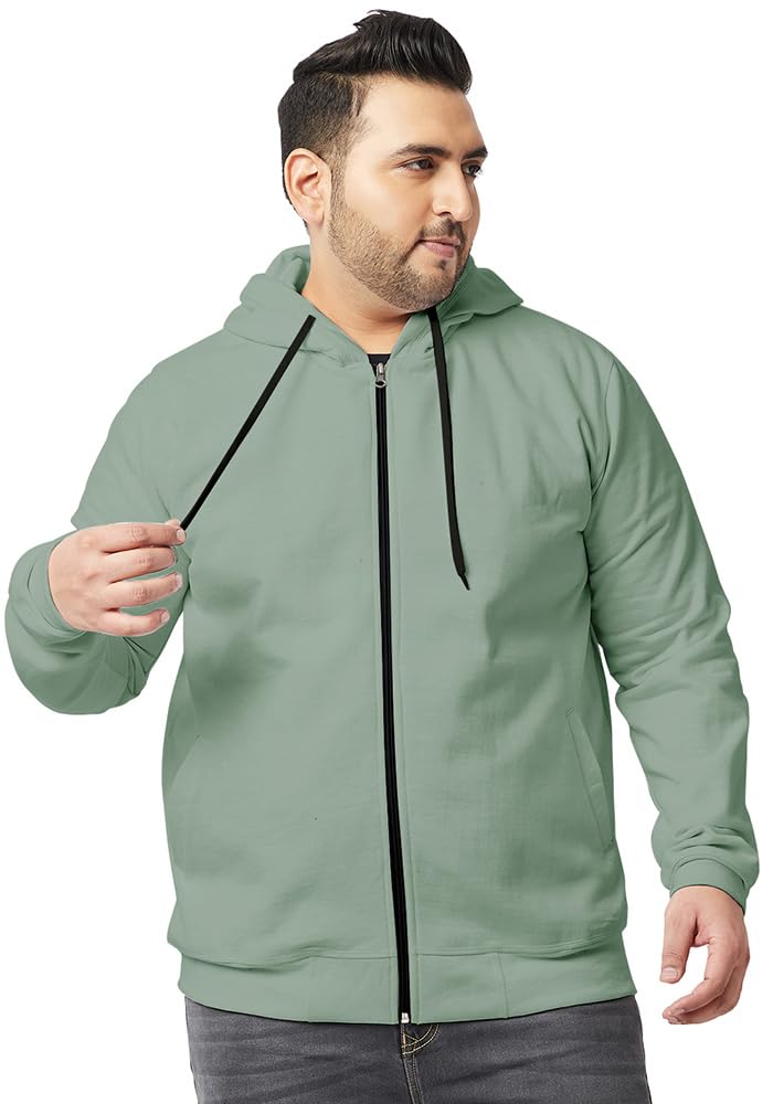 Authentic Wear Men's Fleece Zipper Hoodie Jacket - Mint - Image 3