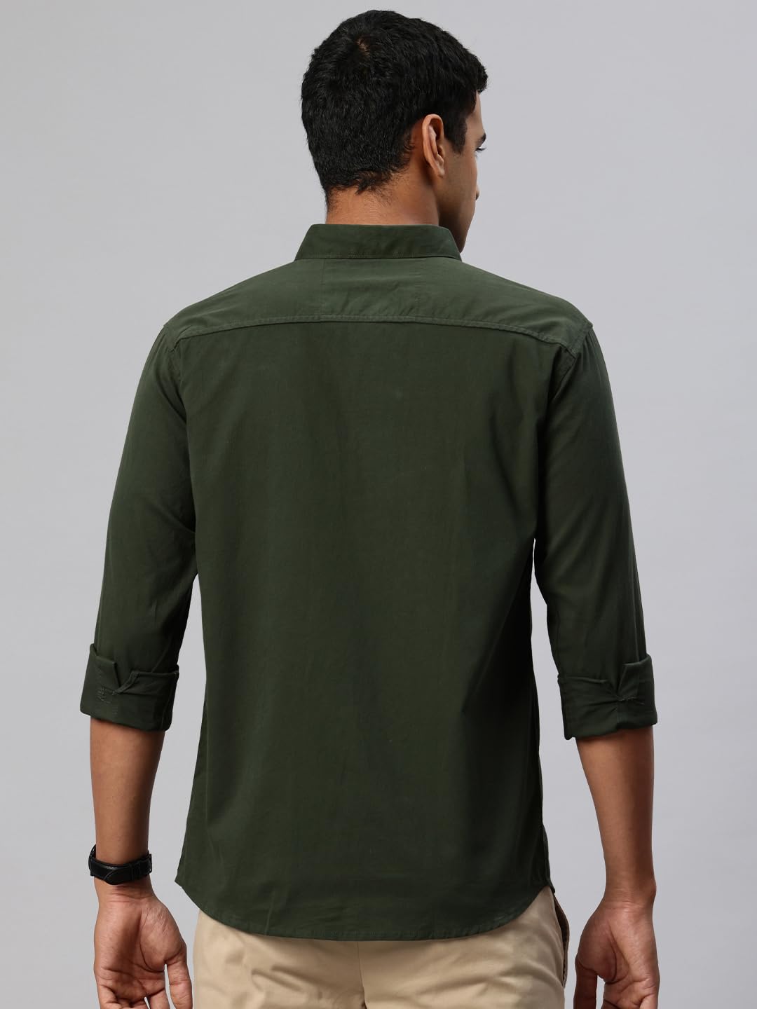 Majestic Man Cotton Casual Shirt for Men - Bottal Green - Image 4