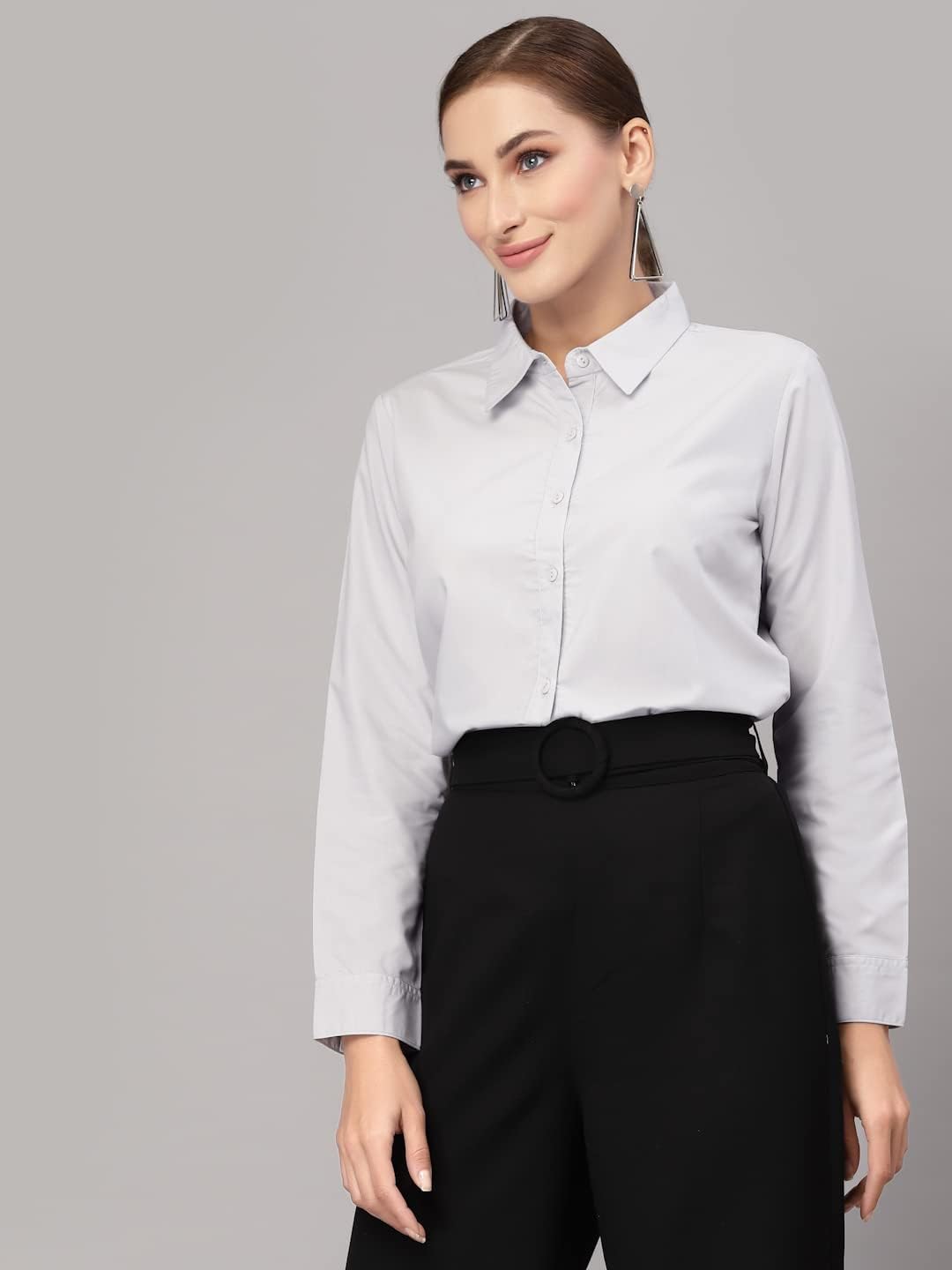 Style Quotient Grey Formal Shirt for Women - Image 5