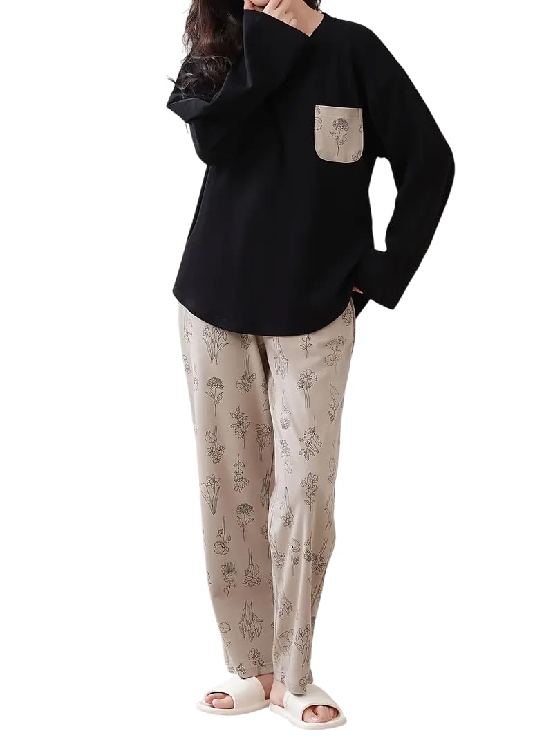 Celary Women's Printed Pajama Set - Soft Cotton