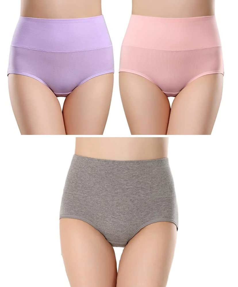 PLUMBURY Women's High Waist Cotton Panties