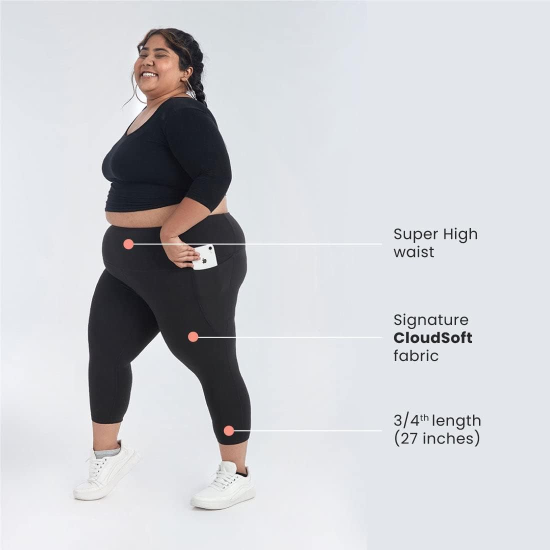 BlissClub Women's High Waist Capris - Image 5