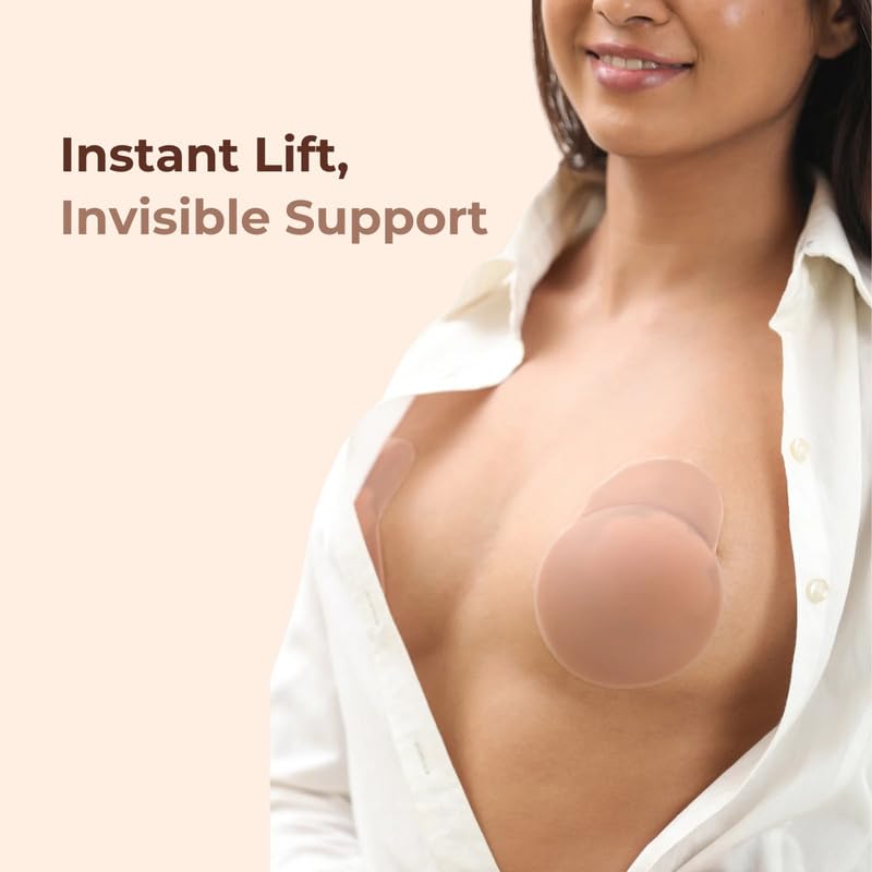 UNDERNEAT Reusable Silicone Breast Lift Pads - Beige - Image 5