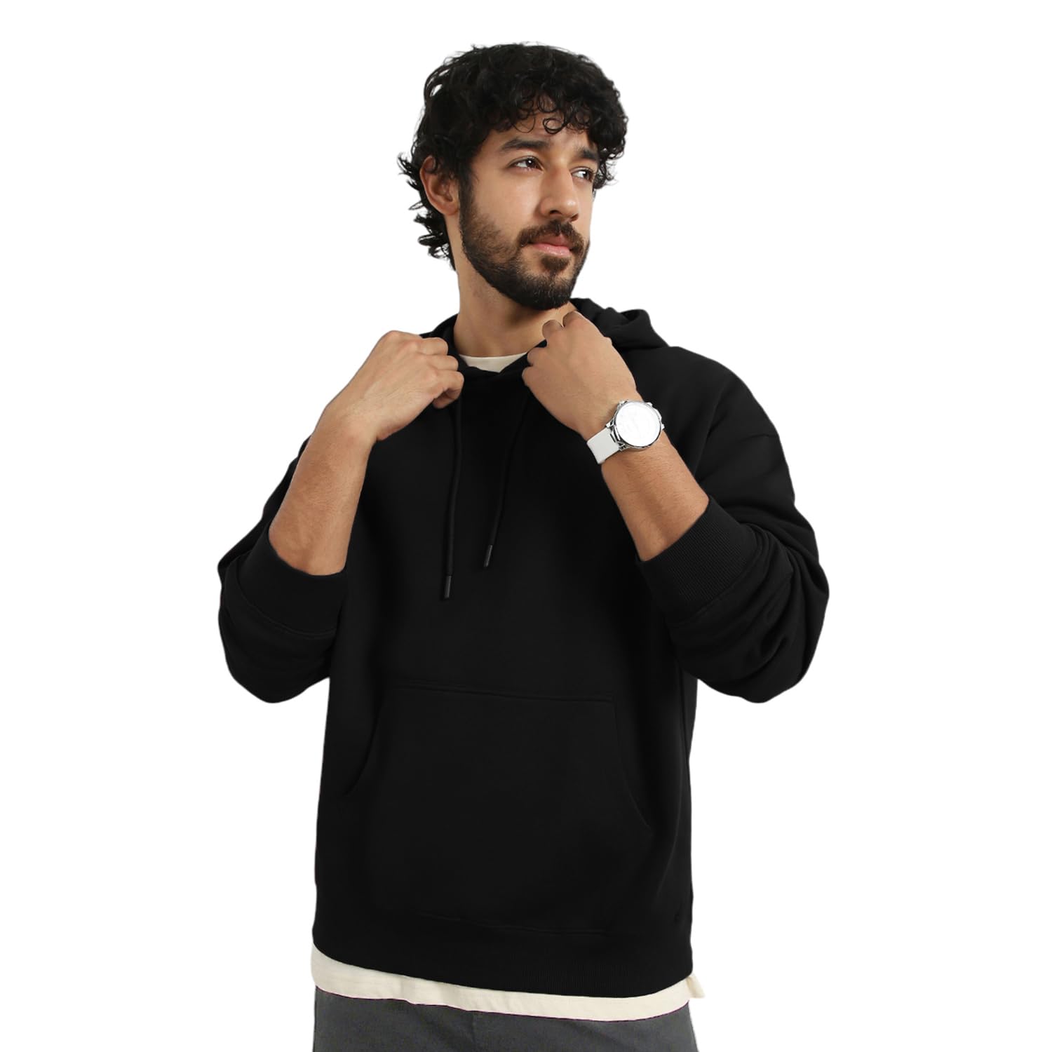 NOBERO Oversized Hoodie for Men - Black