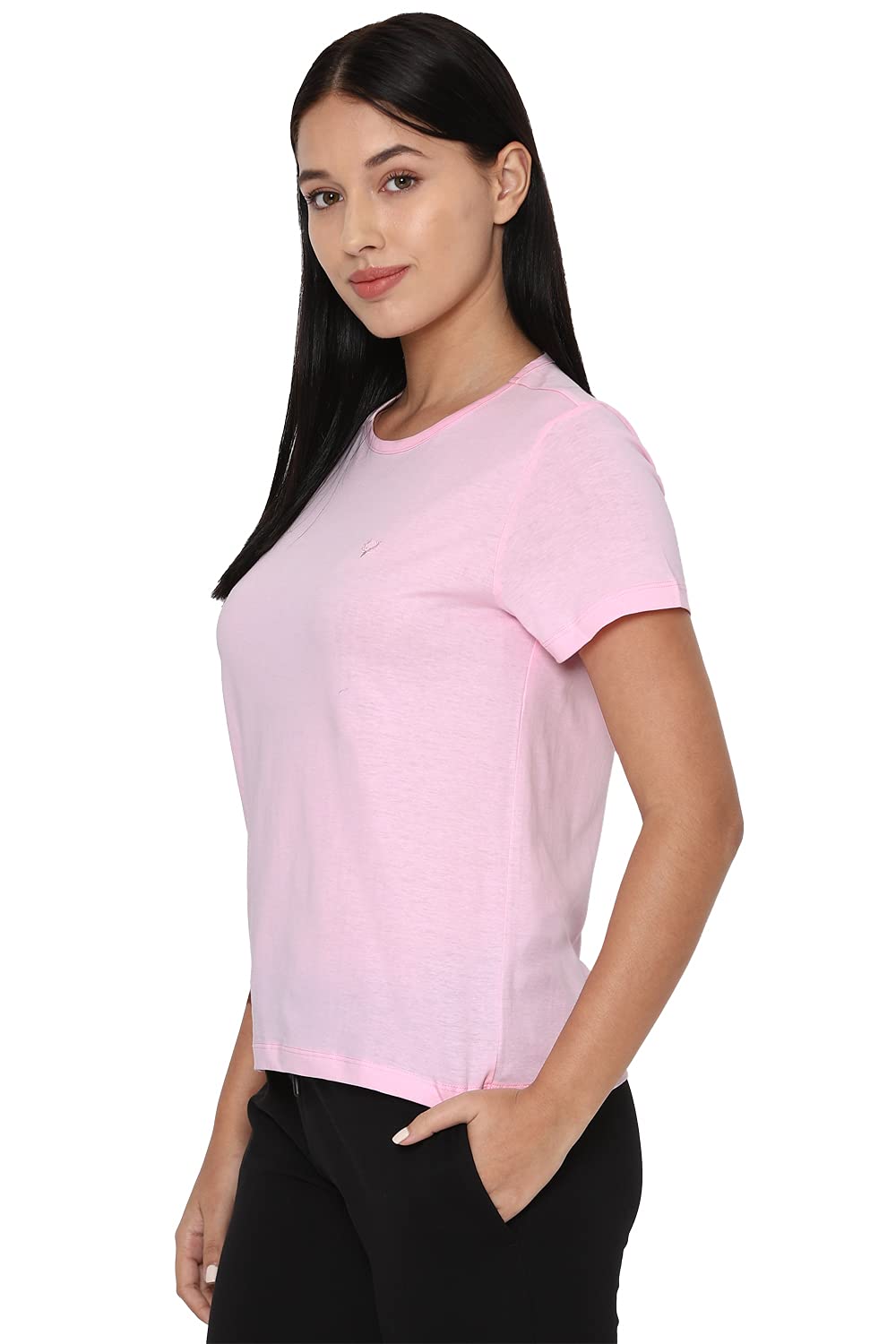 Allen Solly Women's Cotton T-Shirt - Light Pink - Image 2